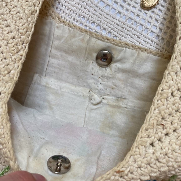 Vintage crochet floral crossbody - Picture 4 of 5